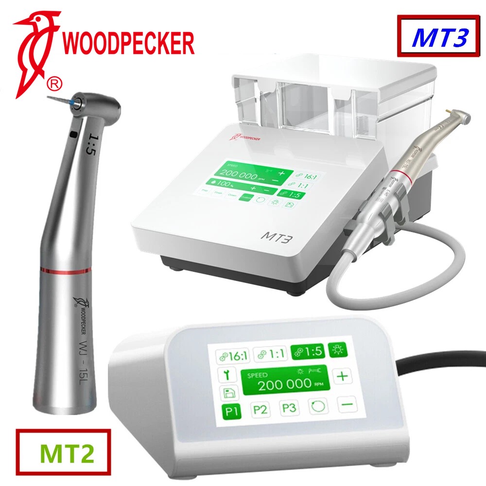 Woodpecker MT2 MT3 Dental Electric Micro Motor + 1:5 Contra Angle Handpiece
