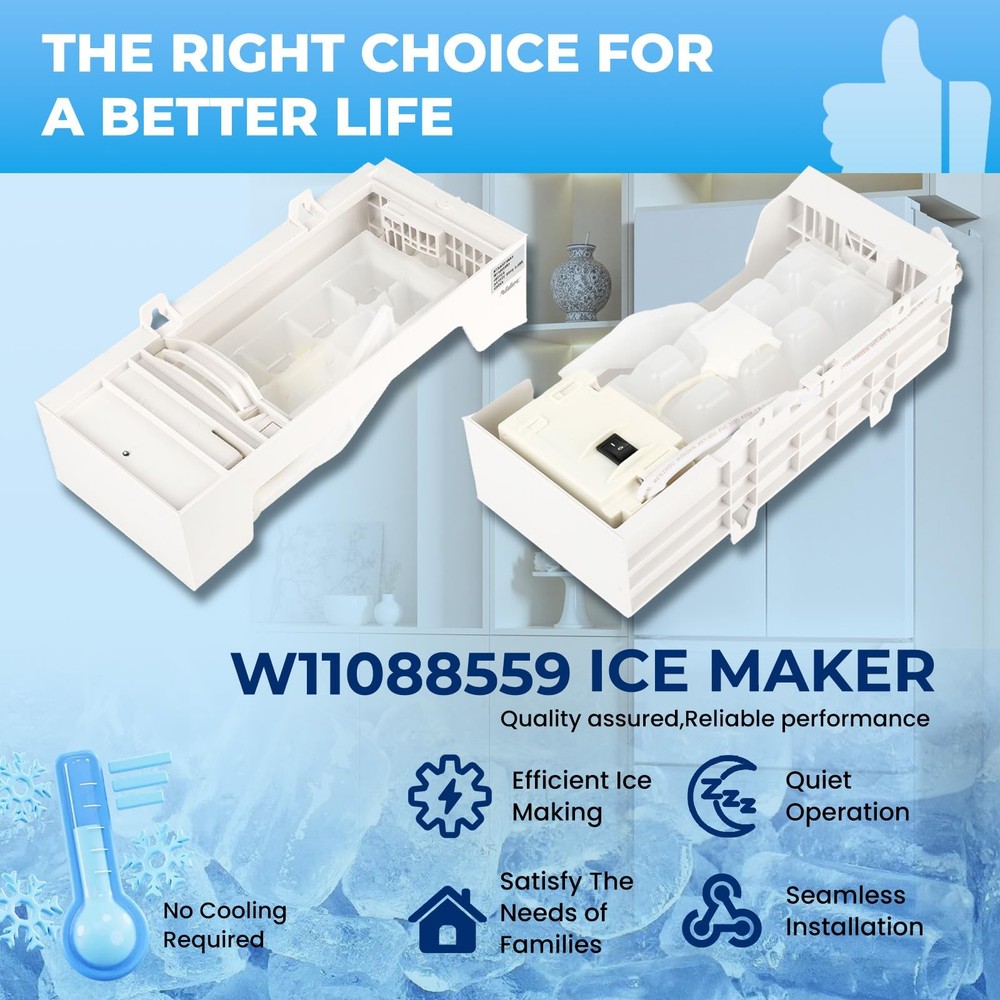 W11284458 W11088559 Refrigerator Ice Maker Replacement,Replace EAP12584610...