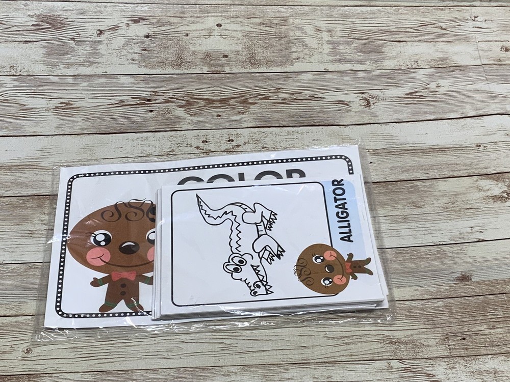 Gingerbread Boy - Themed Learning Centers - Color Object Match - Laminated