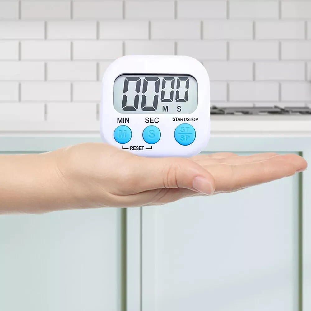 Large LCD Digital Kitchen Cooking Timer Count Down Up Clock Loud Alarm Magnetic
