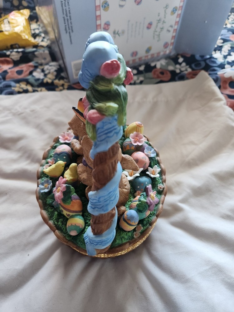 vintage porcelain Easter basket trinket box