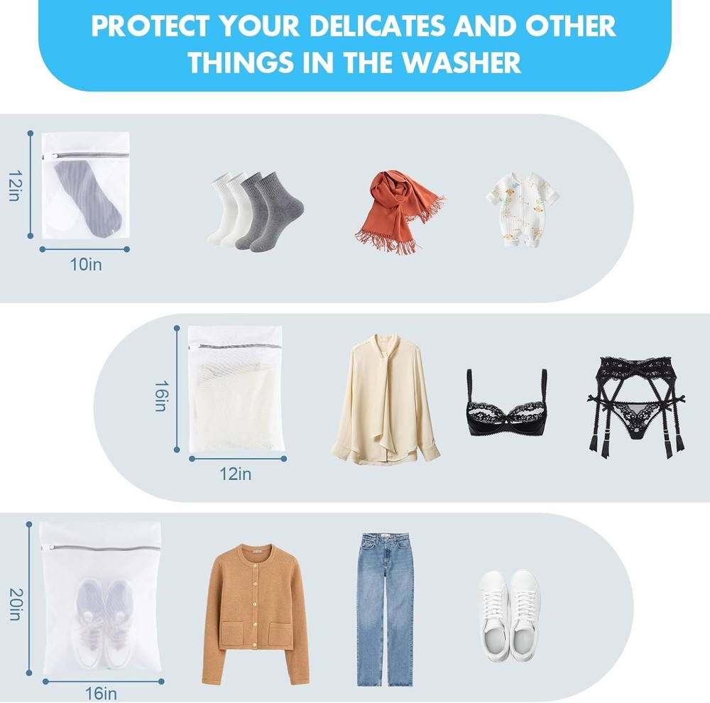 Delicate Care Mesh Laundry Bag Set - Efficient Washing and Storage Solution