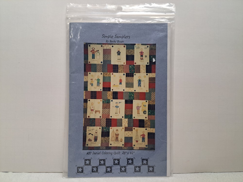 Simple Samplers Pattern - Daniel Coloring Quilt (28" x 42") #87