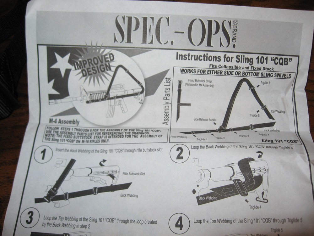 Spec-ops SLING 101 CQB, Universal Combat Fighting Sling 3 point