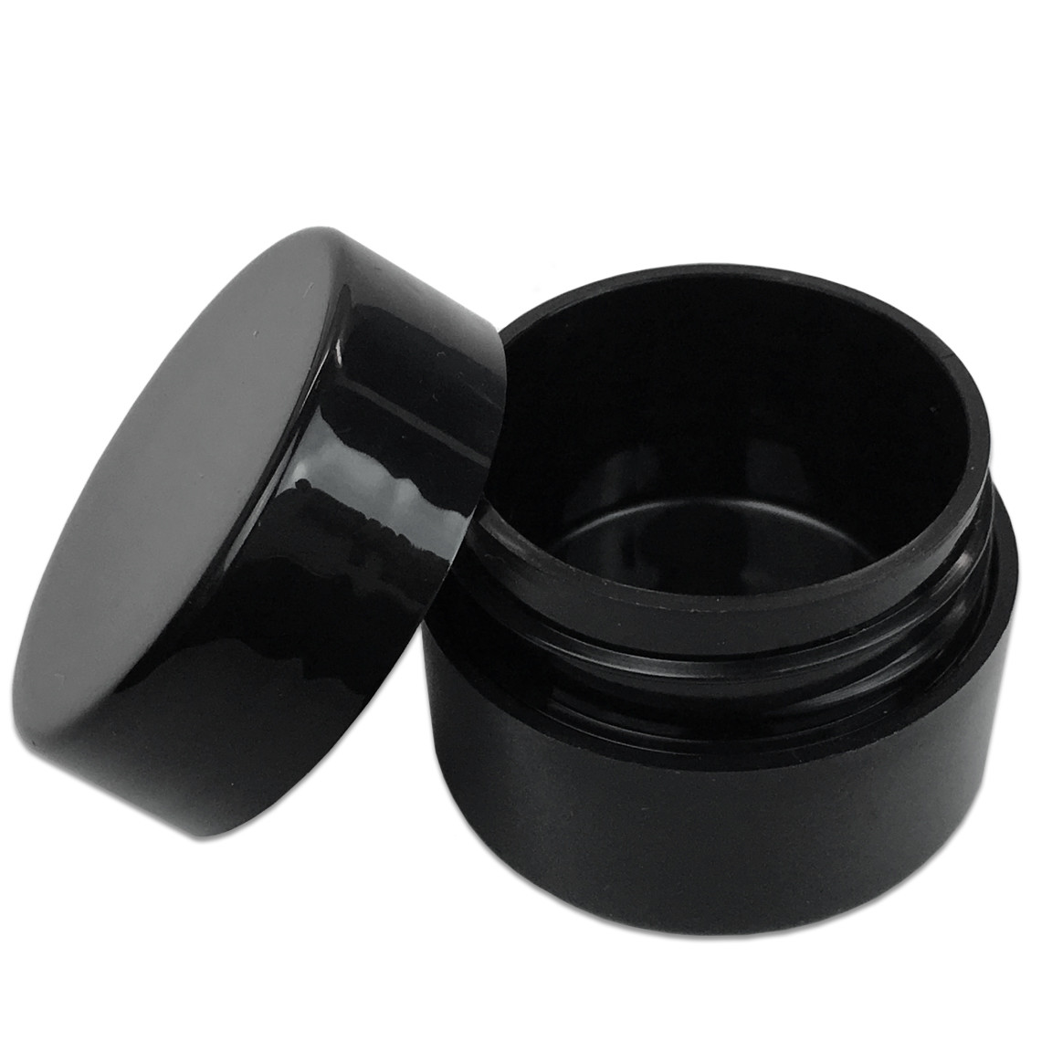 12 Pieces 7G/7ML Black Thick Cosmetic Sample Container Jars with Lid BPA Free