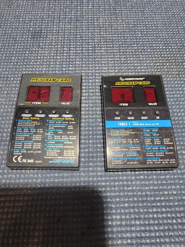 Hobbywing Program Cards