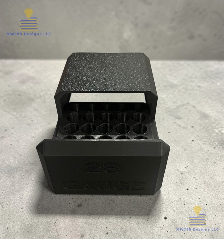 28ga Shotgun Shell Storage Box Case - 25rd Round - Multiple Colors Available!