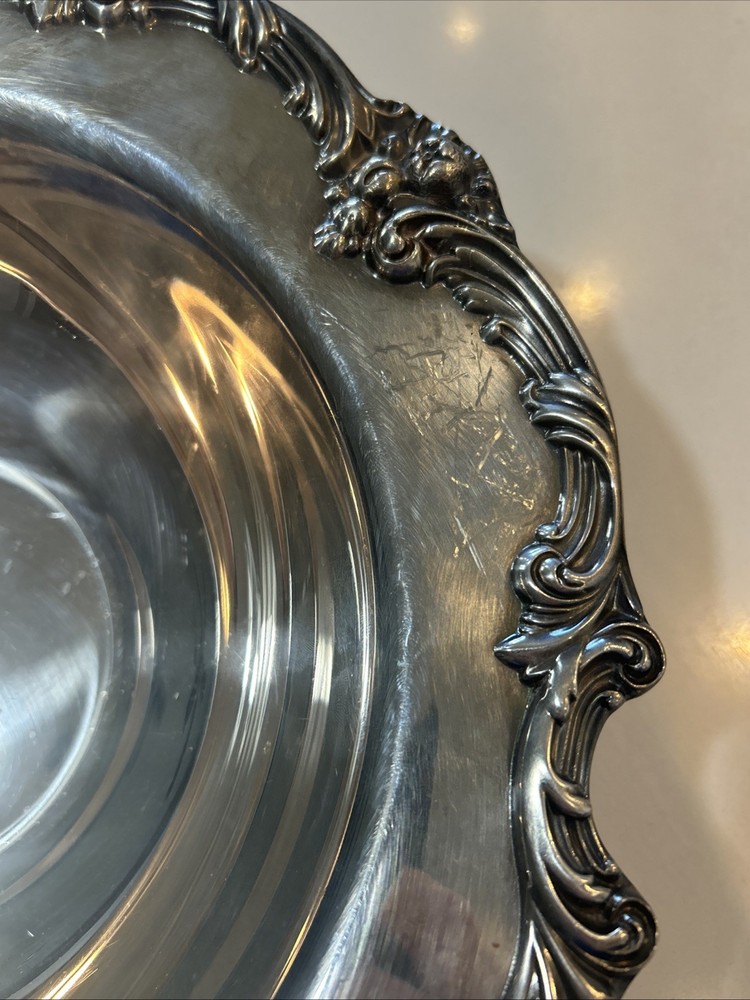 Reed Barton King Francis Silverplate Footed Centerpiece Bowl #1694 & 1671 Dish