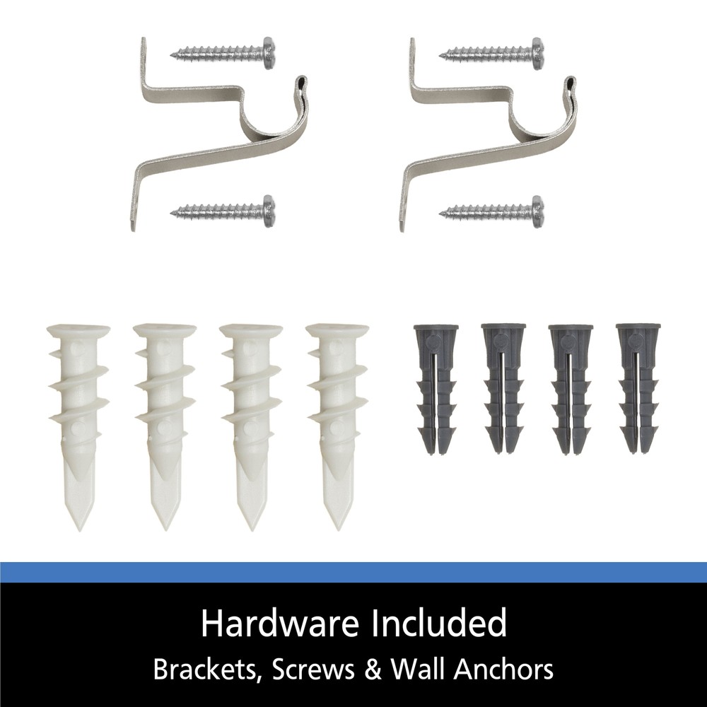 7/16” Diameter Adjustable Café Curtain Rod Set, 28-48" Adjustable Length