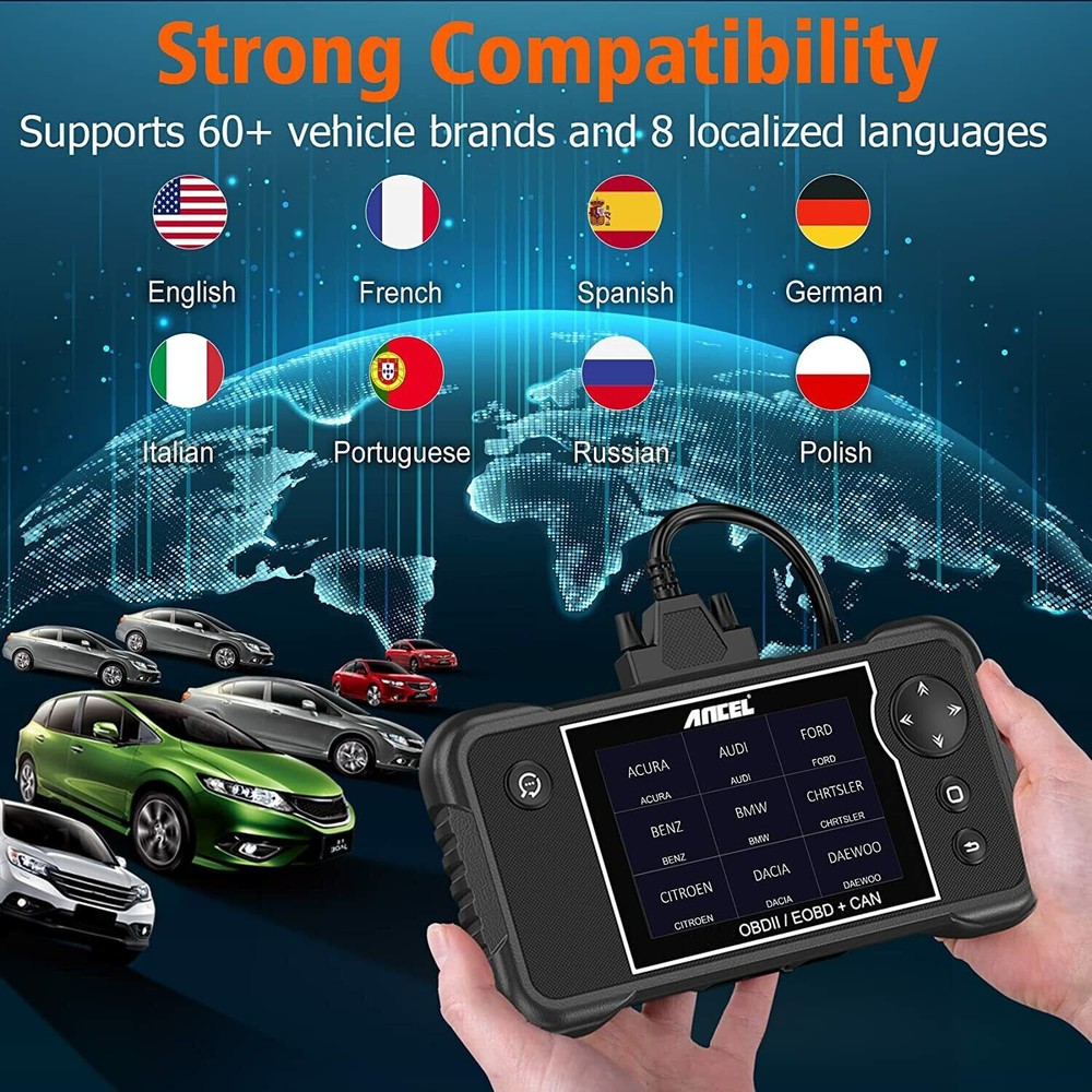 ANCEL FX2000 PRO OBD2 Scanner ABS SRS TCM PCM Code Reader ABS Bleeding DPF Regen