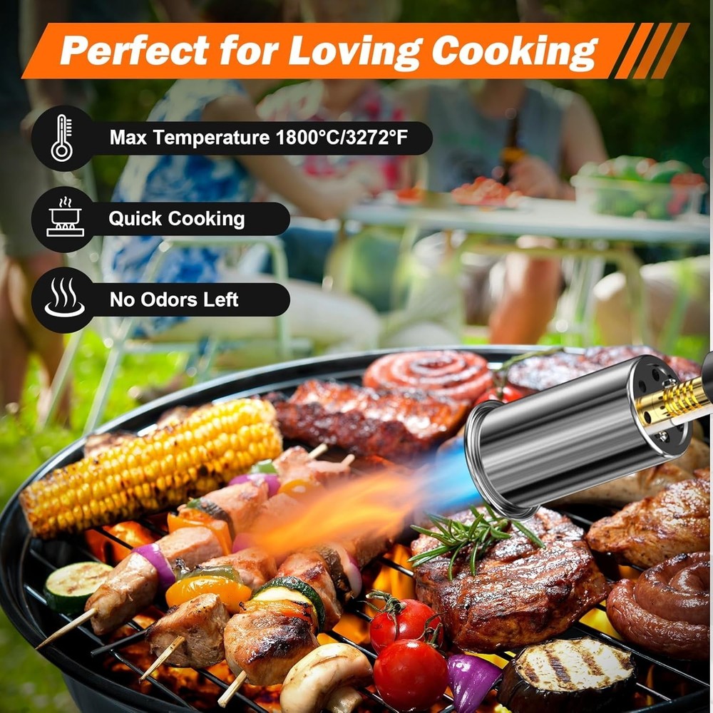 Portable Propane Torch - Adjustable Flame for Camping, Grilling & Culinary Arts