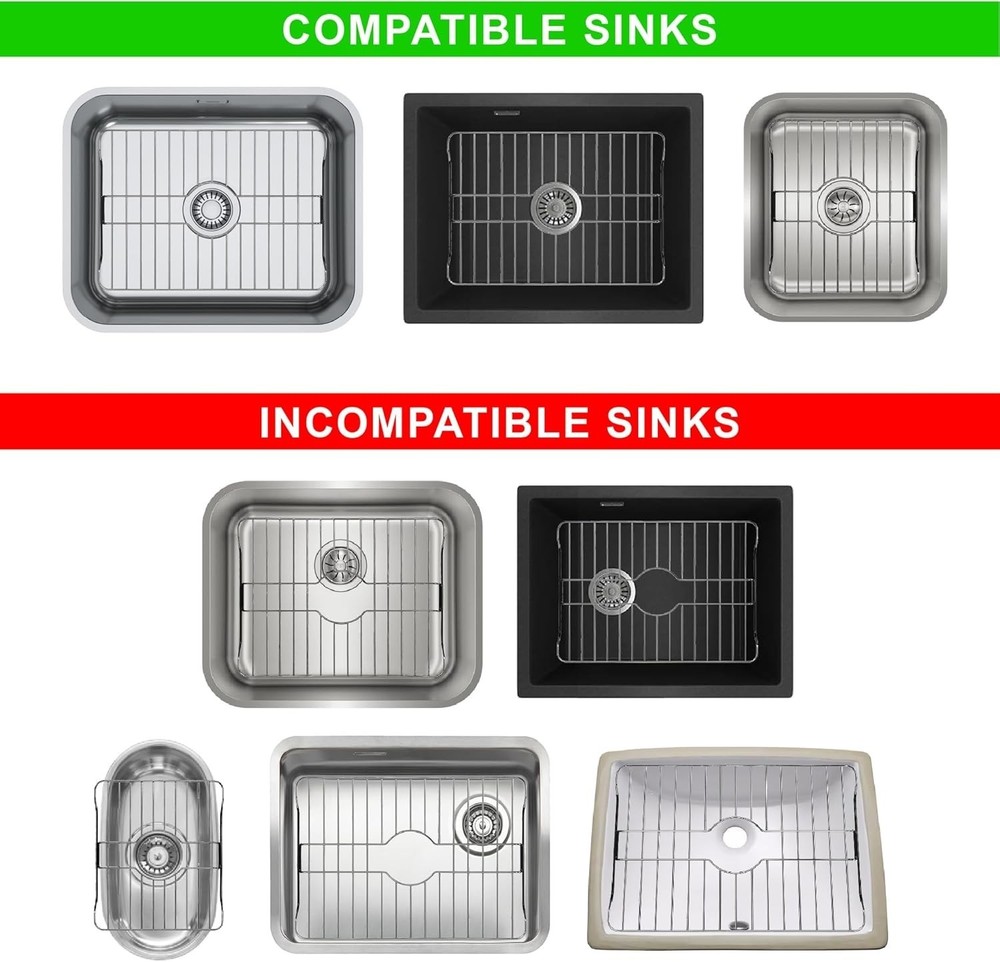 Stainless Steel Sink Protector Rack Rust-Resistant Grid for Kitchen Sink Bottom