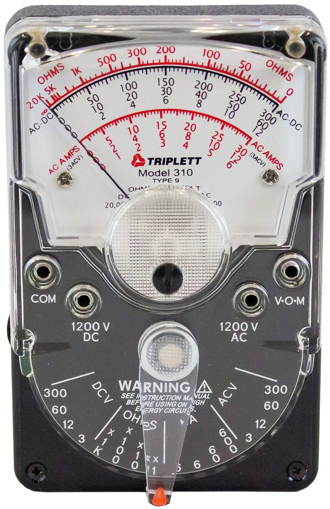 Triplett 3018 Model 310 Hand-Sized Analog Multimeter - AC/DC Voltage, DC Current