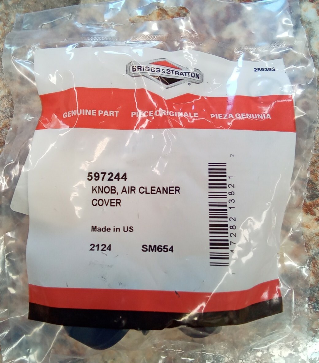 2 New Genuine OEM Briggs & Stratton 597244 Air Cleaner Cap Knob for 591648 Cover