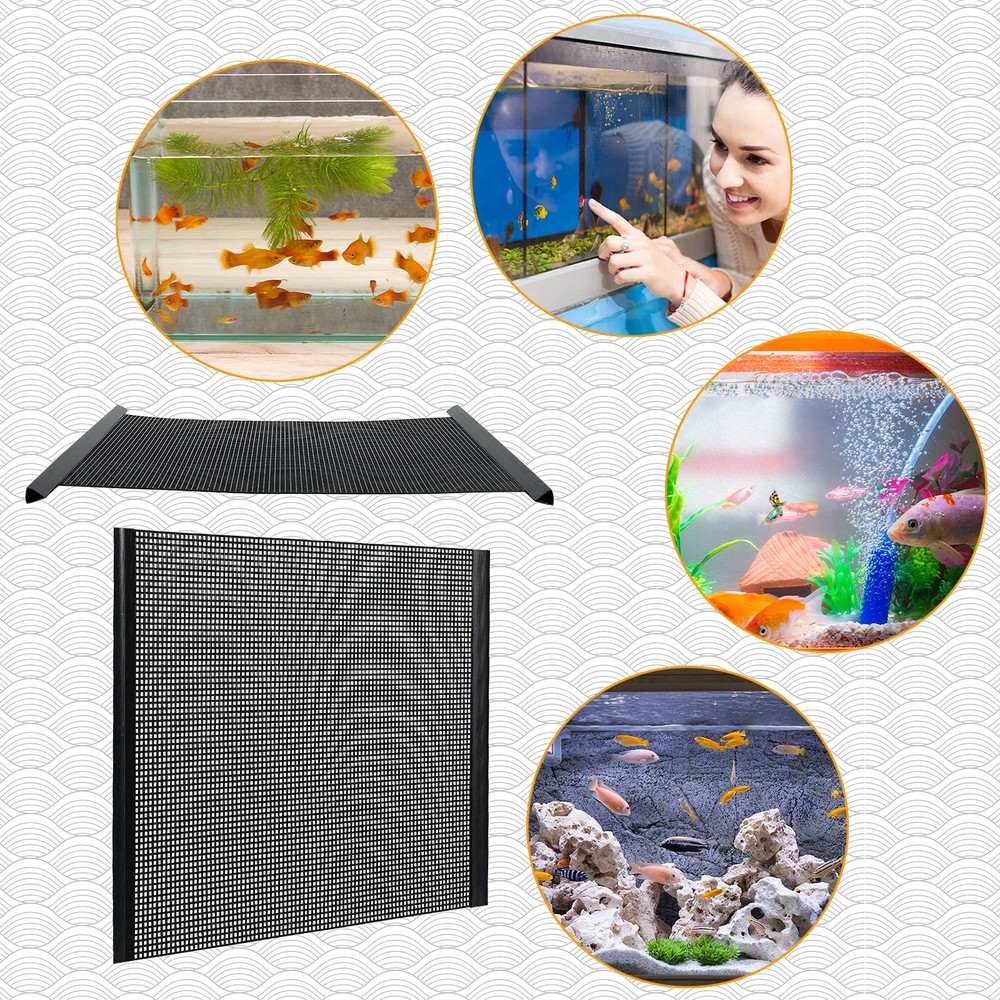 4 Pieces Plastic Mesh Sheets for Embroidery Black Mesh Fish Tank Divider Screen