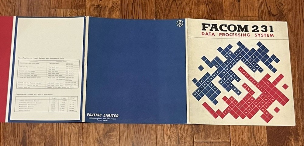 FACOM 231 FUJITSU AUTOMATIC COMPUTER DATA PROCESSING SYSTEM TOKYO JAPAN BROCHURE