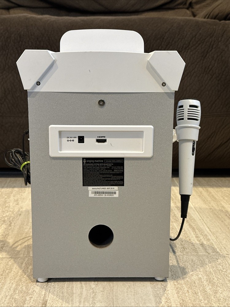 Karaoke Portable Singing Machine Bluetooth SDL485W-White - Missing Power Adapter