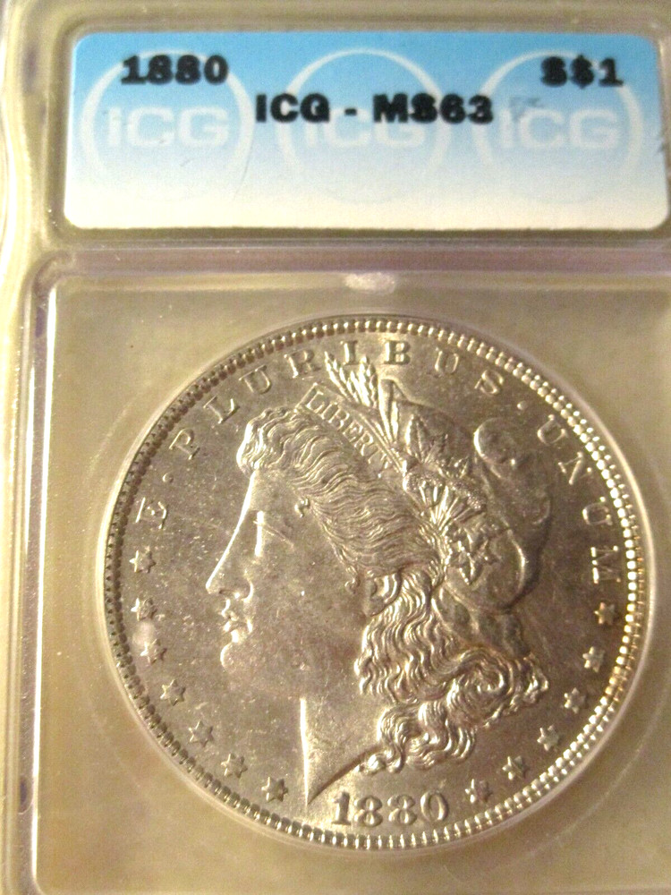 1880 MORGAN SILVER DOLLAR MS63 ICG