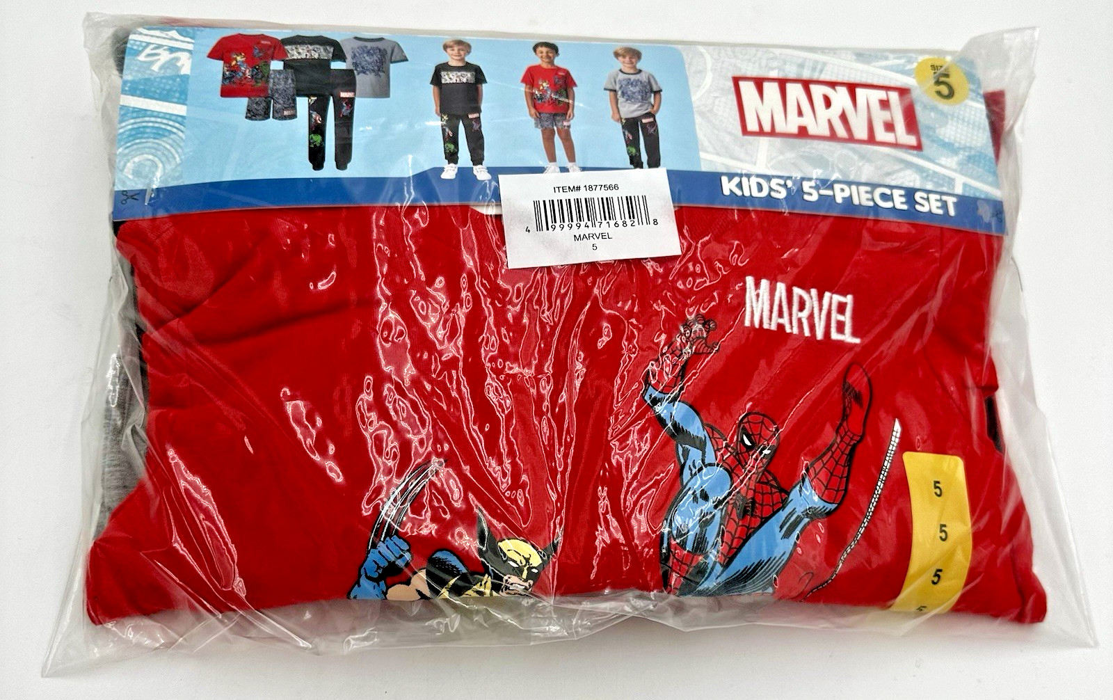 Marvel Avengers X-Men Kids 5-piece Set Size 5