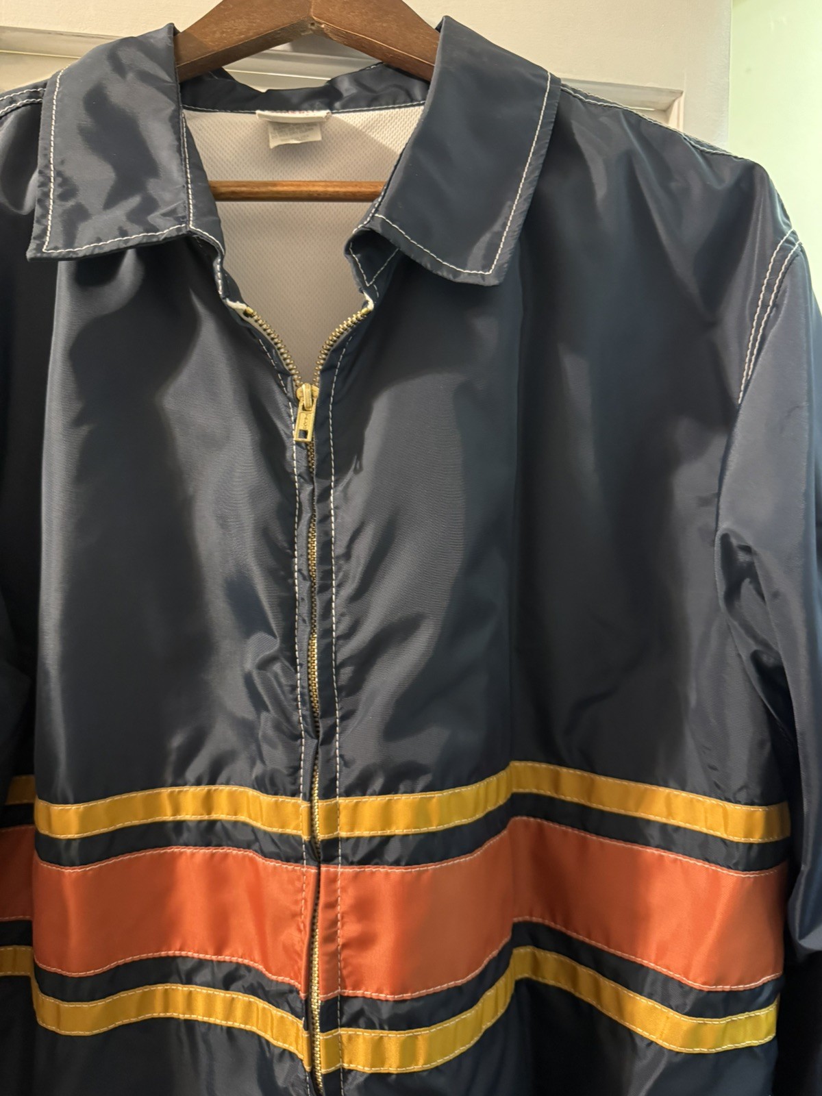 Birdwell Men's 3 Stripe Competition Jacket - Navy, Paprika/Gold XXL