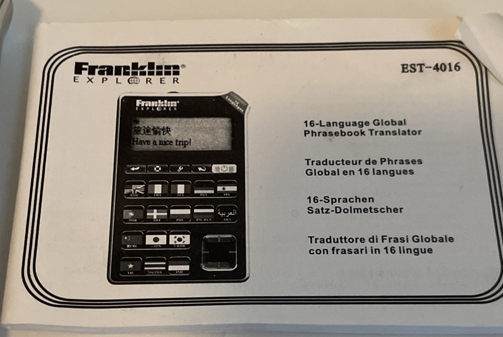 Franklin Explorer 16 Language Phrasebook Translator 2009 EST-4016