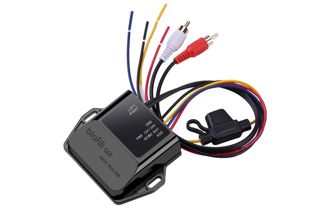 blafili CAR Bluetooth RCA Receiver for Car/Marine Amp, 12V/24V, ACC Trigger