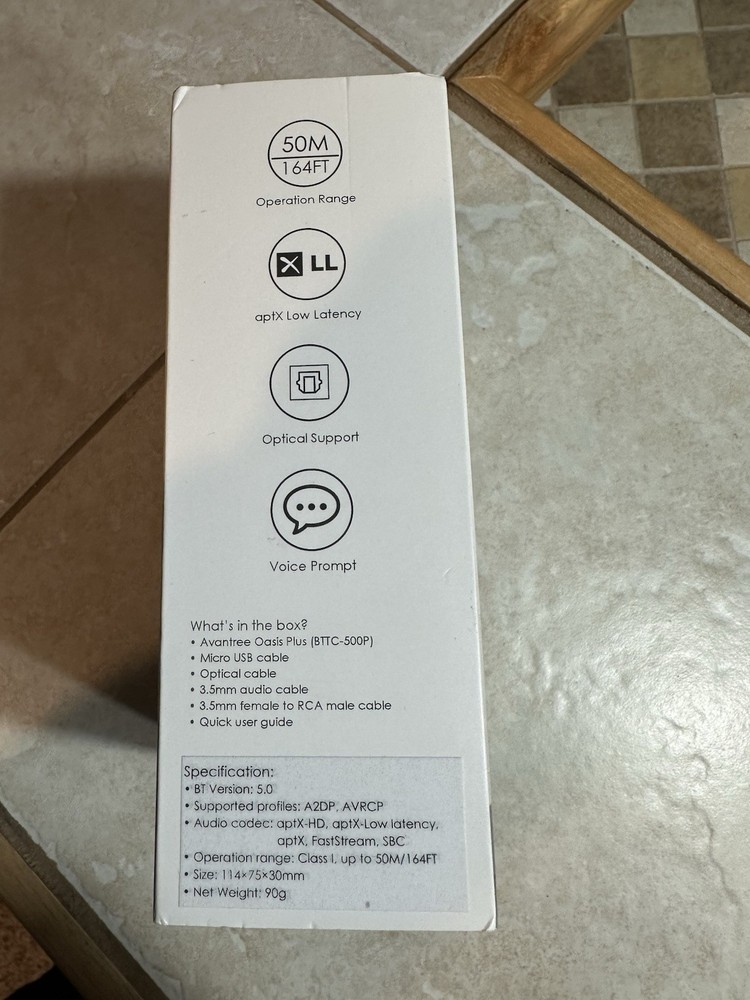 Avantree Oasis Plus Bluetooth Transmitter Receiver - BTTC-500P-GRY