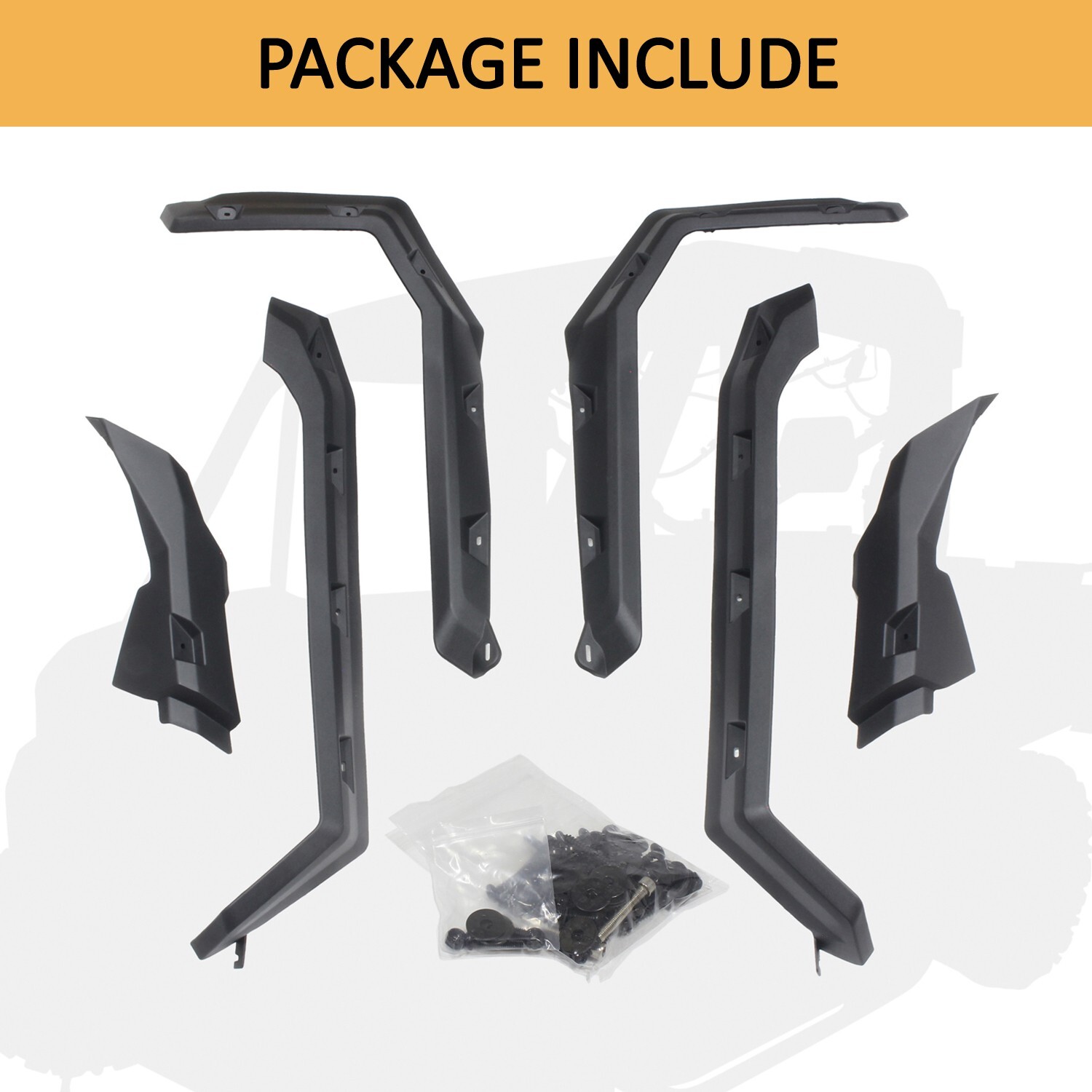 6PCS Black Fender Flares Compatible with Can-AM Defender HD5/8/10, for 715003898