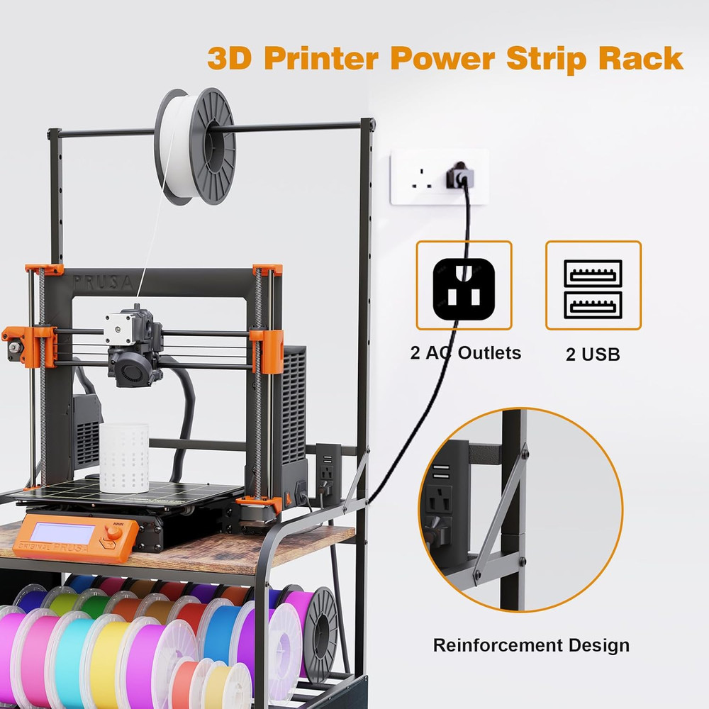 3D Printer Stand with Filaments Storage, 3D Printer Table with Storage, Heavy Du