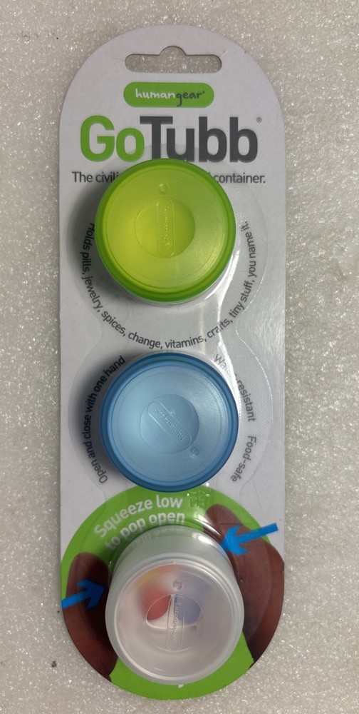 Humangear GoTubb .2 oz Container - 3 Pack - Green/Blue/Clear