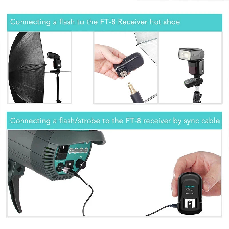 AODELAN 200m Wireless Flash Trigger Receiver FT-8(R)