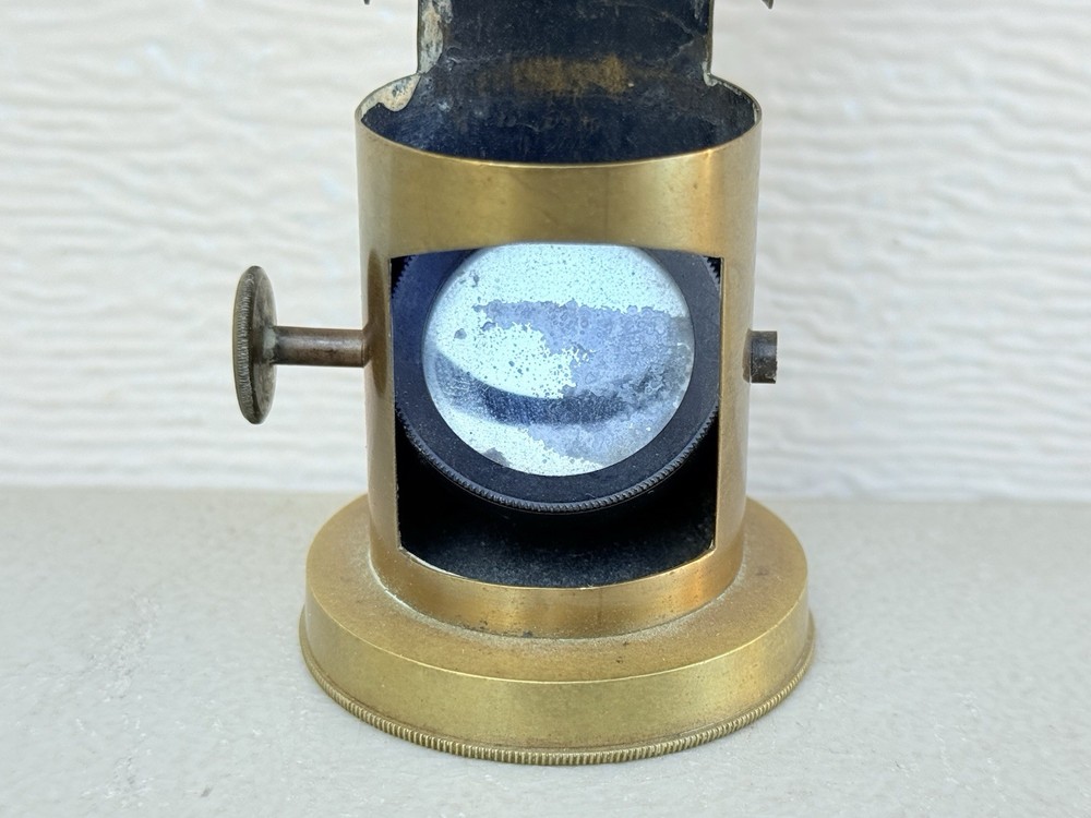 Antique Brass Field Microscope Portable small vintage