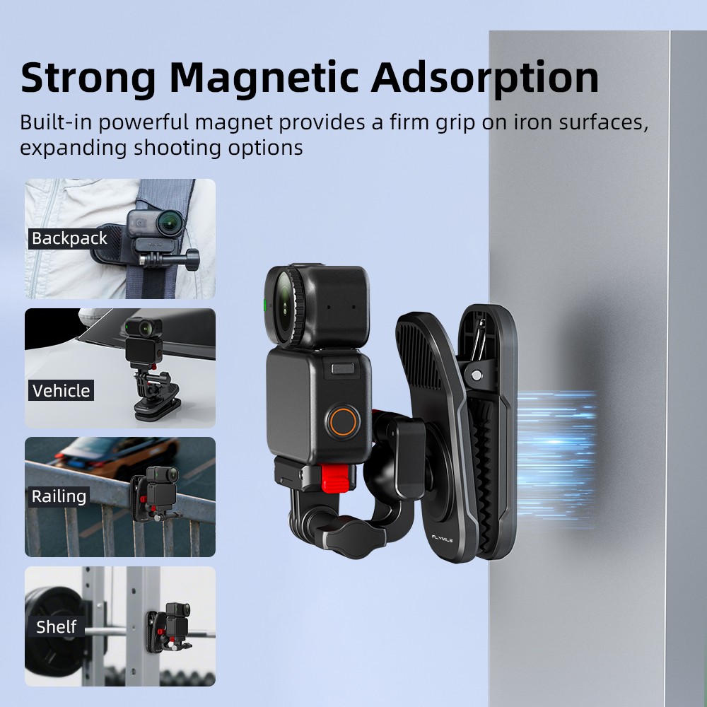 Magnetic Quick Release Backpack Clip for DJI Insta360 Action Camera Bracket Base