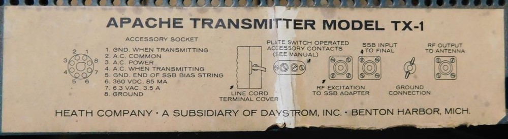 Heathkit "Apache" TX-1 Transmitter. Overall appearance is very good to excellent