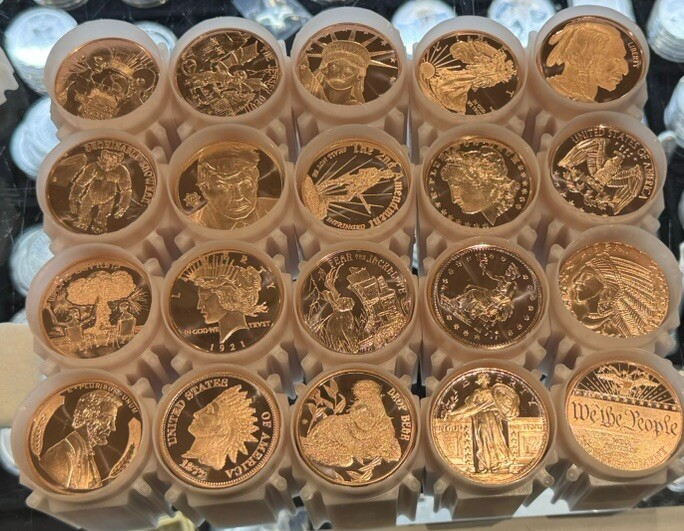 LOT OF 500 OZ Dealers Choice 1 OZ FINE COPPER ROUNDS - BULLION - FULL BOX OF 500
