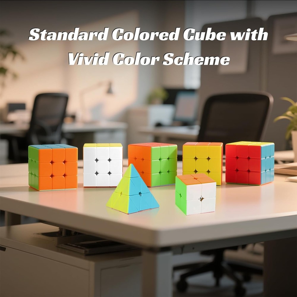 3x3 Speed Cube Stickerless with Stand & Tutorial: Problem-Solving Brain Teaser,