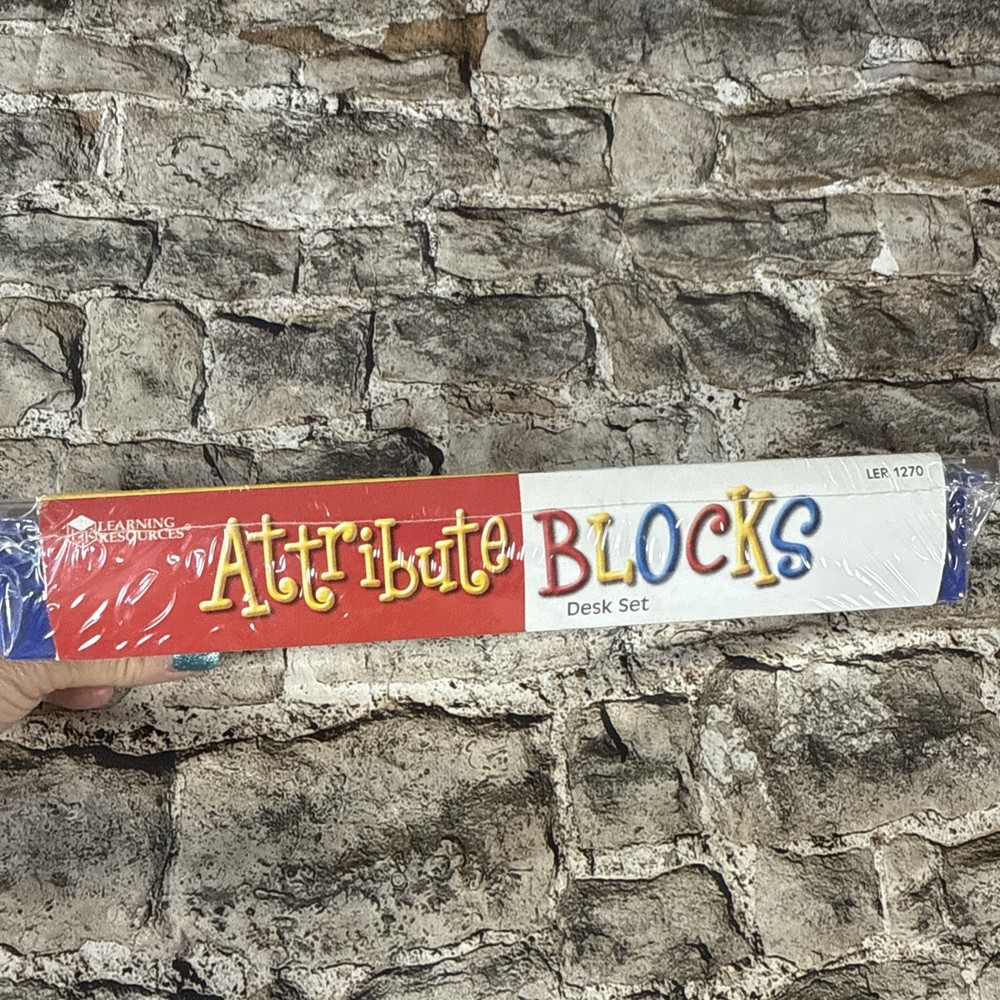 Attribute Blocks Desk Set- Plastic Storage Tray- 60 attribute blocks NEW