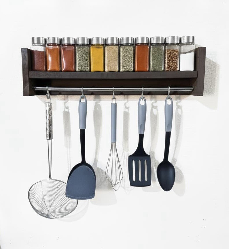 kitchen Spice Wood Rack Brown