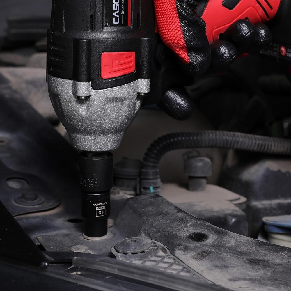 10-Piece Shallow Deep Impact Socket & Flex Socket Set - 10mm, 1/4" & 3/8" Drive