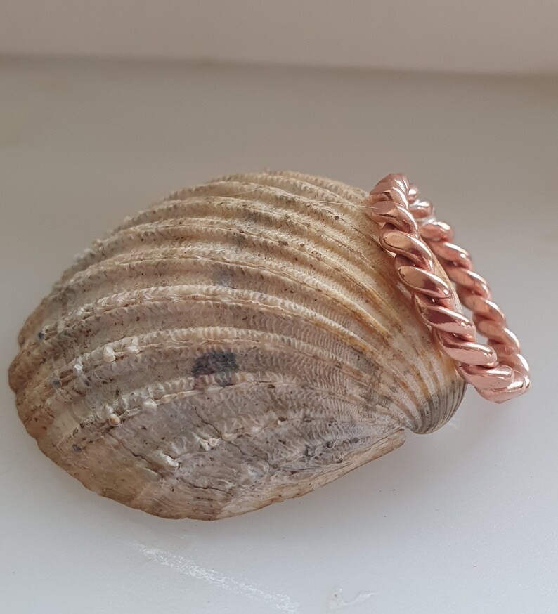 Chunky twisted copper ring, in solid good quality natural copper , All Size