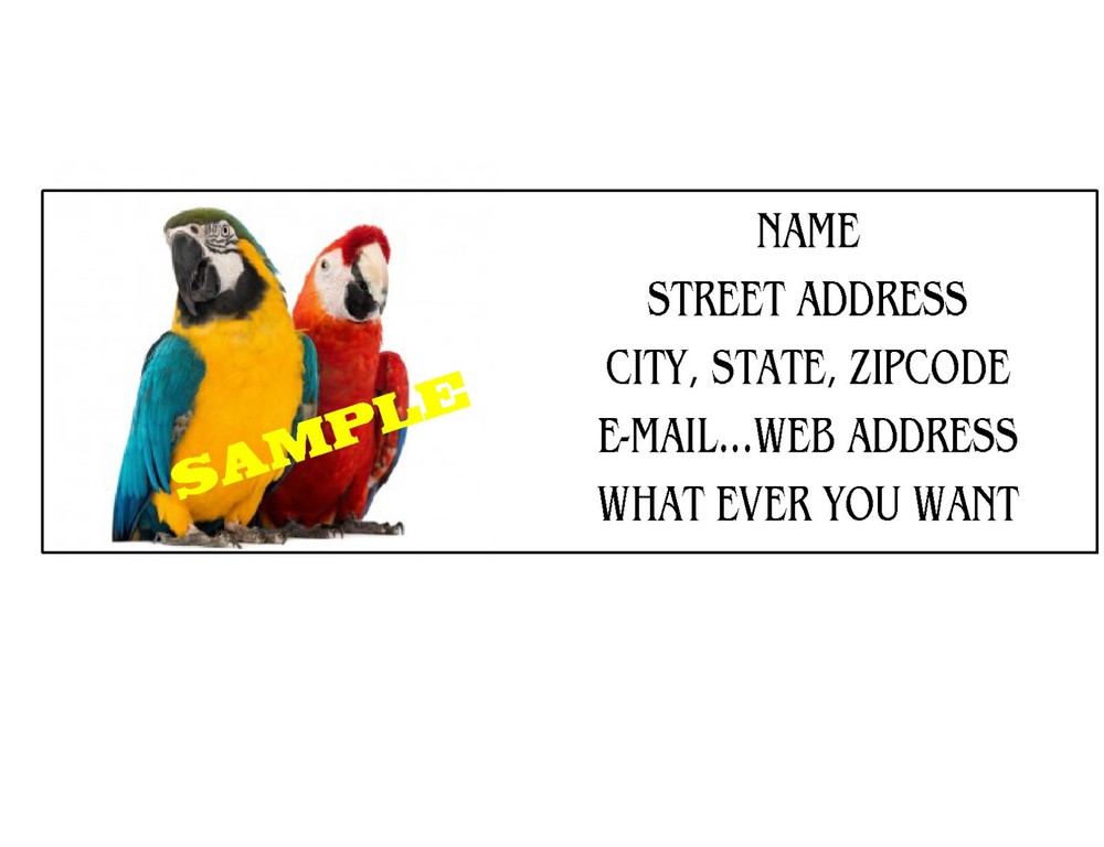 MACAW ADDRESS LABELS COOL!!! #1