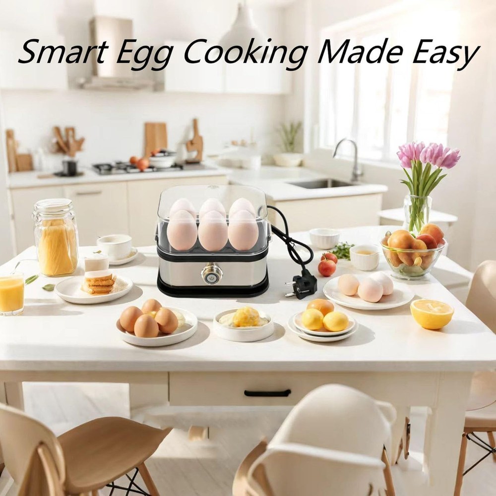 Smart Egg Cooker Multi-Function Rapid Eggs Cooker Electric 6 Egg Capacity Hard