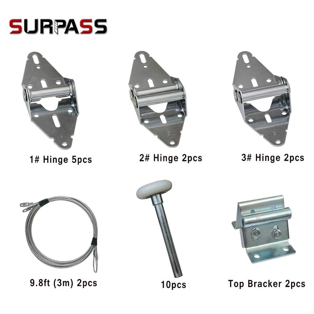 Garage door hardware kit rollers hinges brackets cable repair replacement set