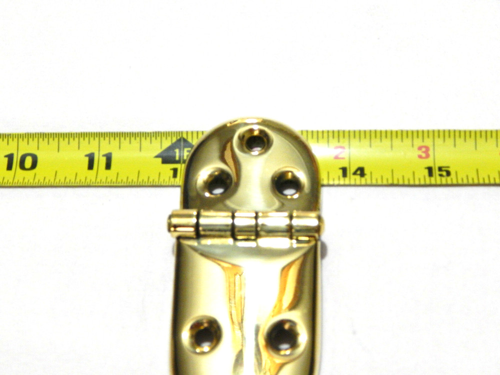 Vintage Ice Box Hardware Hinge Brass Heavy Brass Pair