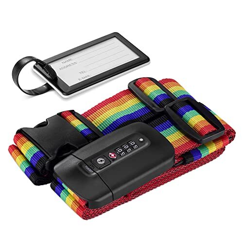 TSA Luggage Strap - Secure Adjustable Strap for Suitcases with Multicolor