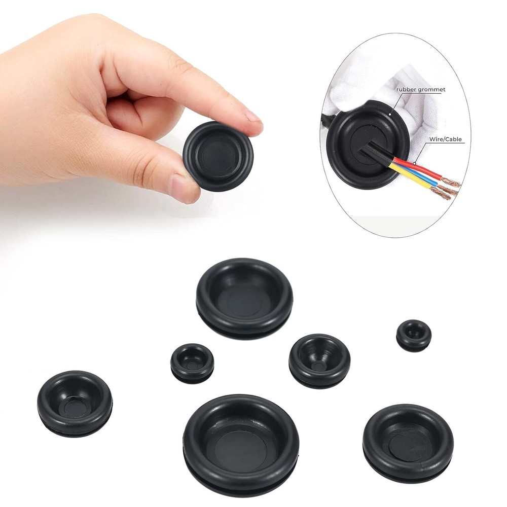 Rubber Grommet Assortment Firewall Solid Closed Hole Plug For Wire Electrical Ap