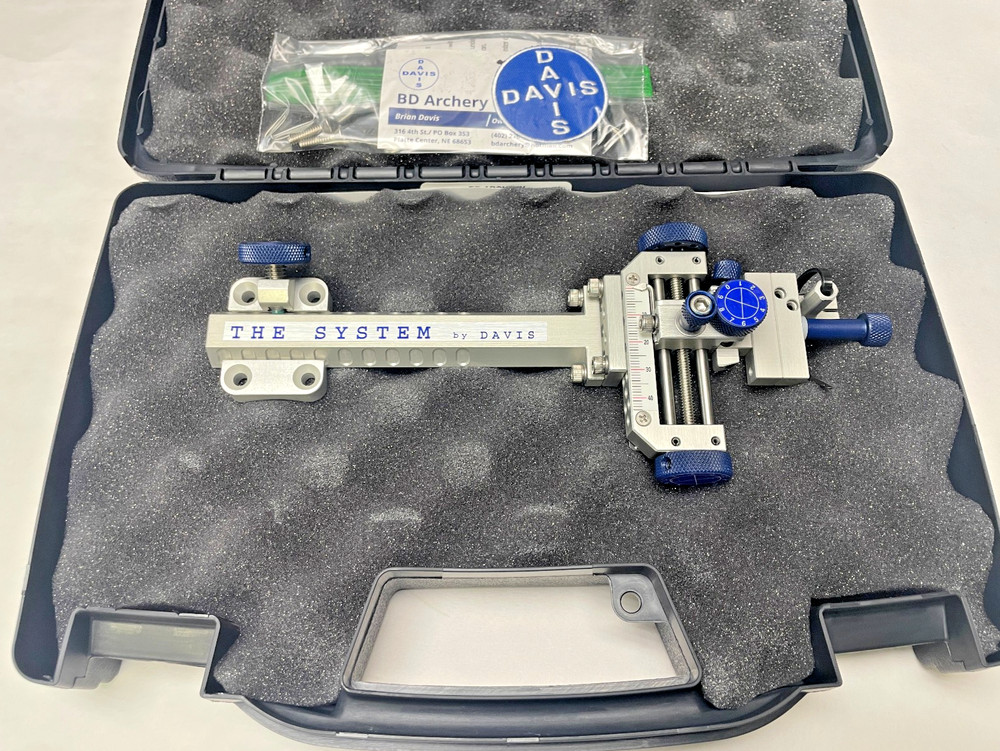 3" DAVIS TARGET SIGHT-Double Knob-5.75" Ext-Silver/ Blue (15% OFF)