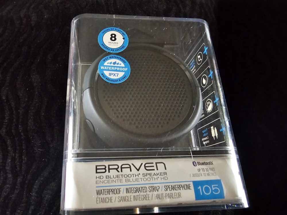 Braven BRV-105 Rugged Portable Bluetooth Speaker - Wireless Technology - Black