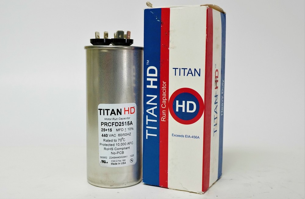 Packard Run Capacitor 25 + 15 UF MFD 40 Volt Round Run Capacitor PRCFD2515A