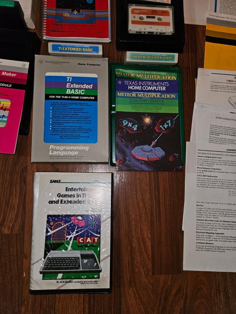 Texas Instruments TI 99/4a Computer BUNDLE w Huge Accessory / Software Lot MINT!